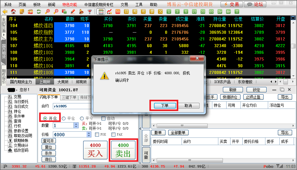 期货交易怎么下单 开买卖平仓如何操作